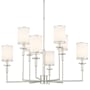 Crystorama Lighting Group Hatfield 8 Light 33" Wide Crystal Chandelier with Silk Shades Polished Nickel