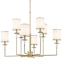 Crystorama Lighting Group Hatfield 8 Light 33" Wide Crystal Chandelier with Silk Shades Vibrant Gold