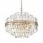 Crystorama Lighting Group Hayes 12 Light 22" Wide Crystal Waterfall Chandelier with a Crystal Shade Aged Brass