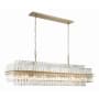 Crystorama Lighting Group Hayes 16 Light 50" Wide Crystal Linear Chandelier Aged Brass