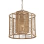Crystorama Lighting Group Jayna 13" Wide Cage Pendant with Jute Shade Burnished Silver