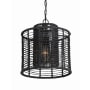 Crystorama Lighting Group Jayna 13" Wide Cage Pendant with Jute Shade Matte Black
