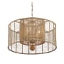 Crystorama Lighting Group Jayna 4 Light 25" Wide Drum Chandelier with Jute Shade Burnished Silver