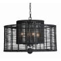 Crystorama Lighting Group Jayna 4 Light 25" Wide Drum Chandelier with Jute Shade Matte Black