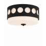 Crystorama Lighting Group Kirby 2 Light 13" Wide Flush Mount Drum Ceiling Fixture Black Forged