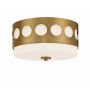 Crystorama Lighting Group Kirby 2 Light 13" Wide Flush Mount Drum Ceiling Fixture Vibrant Gold