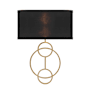 Crystorama Lighting Group Laurel 2 Light 14" Tall Wall Sconce with Silk Shade Vibrant Gold / Black