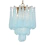 Crystorama Lighting Group Ollie 4 Light 14" Wide Pendant / Converts to Semi-Flush Aged Brass / Blue