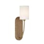 Crystorama Lighting Group Preston 17" Tall Wall Sconce with Silk Shade Vibrant Gold / Wood