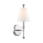 Crystorama Lighting Group Riverdale 15" Tall Wall Sconce with Silk Shade Polished Nickel