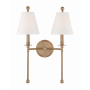 Crystorama Lighting Group Riverdale 2 Light 15" Tall Wall Sconce Aged Brass