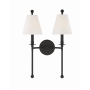 Crystorama Lighting Group Riverdale 2 Light 15" Tall Wall Sconce Black Forged