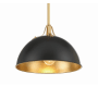 Crystorama Lighting Group Soto 12" Wide Pendant Matte Black / Antique Gold