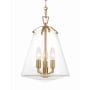 Crystorama Lighting Group Voss 3 Light 11" Wide Taper Candle Pendant Luxe Gold