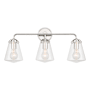 Crystorama Lighting Group Voss 3 Light 25" Wide Vanity Light with Clear Glass Shades Polished Nickel