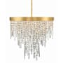 Crystorama Lighting Group Winfield 6 Light 24" Wide Crystal Waterfall Chandelier Antique Gold