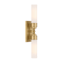 Crystorama Lighting Group Wilcox 2 Light 25" Tall LED Bath Bar with Frosted Glass Shades Aged Brass