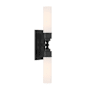 Crystorama Lighting Group Wilcox 2 Light 25" Tall LED Bath Bar with Frosted Glass Shades Matte Black