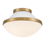 Crystorama Lighting Group Xander 12" Wide Flush Mount Bowl Ceiling Fixture with Etched Opal Glass Shade Vibrant Gold / White