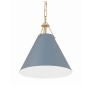 Crystorama Lighting Group Xavier 12" Wide Pendant Vibrant Gold / Blue