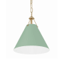 Crystorama Lighting Group Xavier 12" Wide Pendant Vibrant Gold / Green