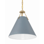 Crystorama Lighting Group Xavier 3 Light 16" Wide Pendant Vibrant Gold / Blue