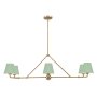 Crystorama Lighting Group Xavier 6 Light 46" Wide Linear Chandelier Vibrant Gold / Green