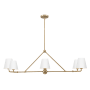 Crystorama Lighting Group Xavier 6 Light 46" Wide Linear Chandelier Vibrant Gold / White