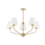Crystorama Lighting Group Xavier 5 Light 28" Wide Chandelier with Steel Shades Vibrant Gold / White