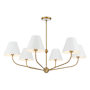 Crystorama Lighting Group Xavier 6 Light 40" Wide Chandelier with Steel Shades Vibrant Gold / White
