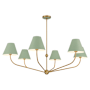 Crystorama Lighting Group Xavier 6 Light 48" Wide Chandelier with Steel Shades Vibrant Gold / Green