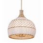 Crystorama Lighting Group Zanzibar 3 Light 14" Wide Pendant with Rattan Shade Soft Gold