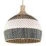 Crystorama Lighting Group Zanzibar 6 Light 26" Wide Pendant with Rattan Shade Soft Gold / Matte Black