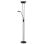 Dainolite 3 Light 71" Tall Dual Function Floor Lamp with Reading Light Matte Black