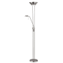 Dainolite 3 Light 71" Tall Dual Function Floor Lamp with Reading Light Satin Chrome