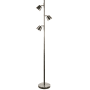 Dainolite 3 Light 62" Tall LED Floor Lamp with Metal Shades Satin Chrome