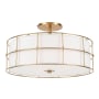 Dainolite Alcala 3 Light 16" Wide Semi-Flush Drum Ceiling Fixture Aged Brass