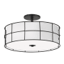 Dainolite Alcala 3 Light 16" Wide Semi-Flush Drum Ceiling Fixture Matte Black