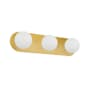 Dainolite Burlat 3 Light 25" Wide Vanity Strip White / Aged Brass