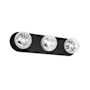 Dainolite Burlat 3 Light 25" Wide Vanity Strip Clear / Matte Black