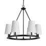 Dainolite Colby 6 Light 30" Wide Ring Chandelier Matte Black / White