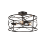 Dainolite Calah 3 Light 15" Wide Semi-Flush Drum Ceiling Fixture Matte Black