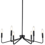 Dainolite Clayton 6 Light 26" Wide Chandelier Matte Black