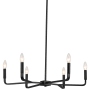 Dainolite Colette 6 Light 24" Wide Taper Candle Style Chandelier Matte Black