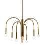 Dainolite Callway 6 Light 24" Wide Waterfall Chandelier Aged Brass