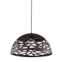 Dainolite Coral Single Light 16" Wide Pendant with Cutout Shade Matte Black