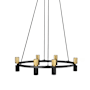 Dainolite Cerelia 12 Light 36" Wide Ring Chandelier Matte Black / Aged Brass