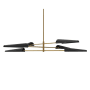 Dainolite Cassie 6 Light 48" Wide Sputnik Chandelier Aged Brass / Black