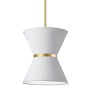 Dainolite Caterine 12" Wide Pendant Aged Brass / Gold / White
