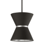 Dainolite Caterine 12" Wide Pendant Matte Black / Silver